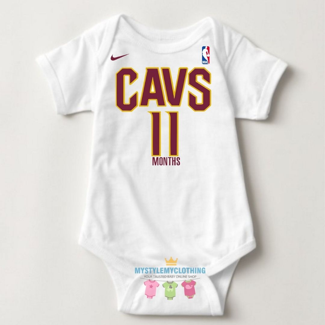 Baby Monthly Onesies - Basketball Jersey Cleaveland Cavaliers