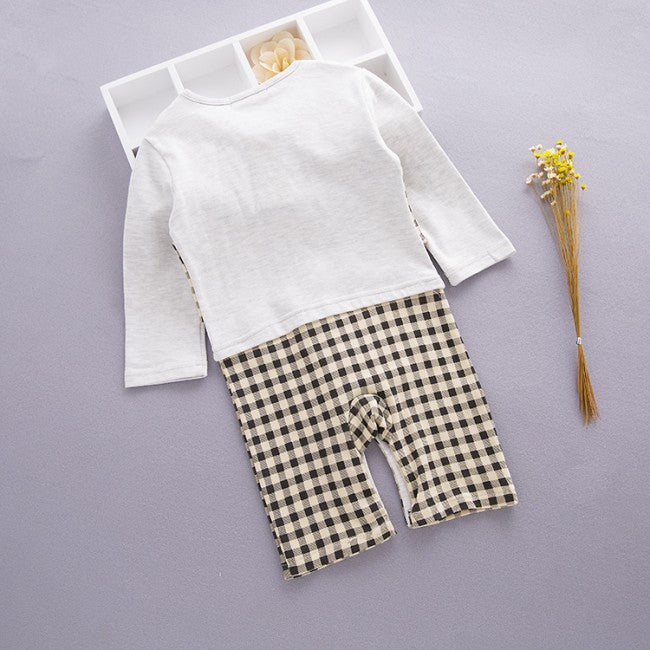 Baby Romper Formal Bowtie Checks Vest Tuxedo Romper - MYSTYLEMYCLOTHING