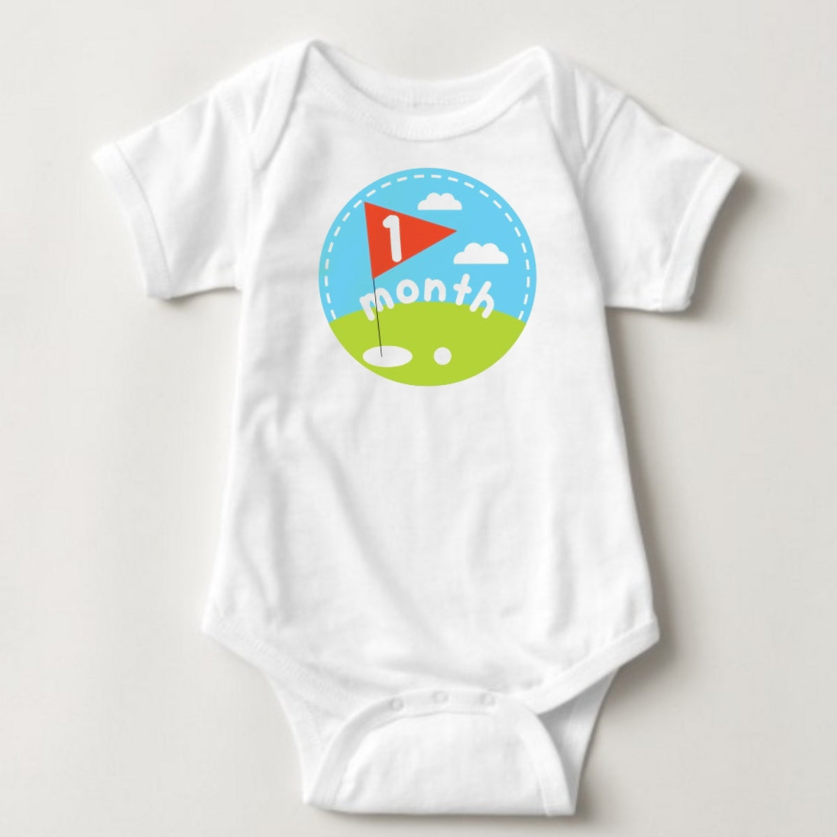 Baby Custom Monthly Onesies - Golf - MYSTYLEMYCLOTHING