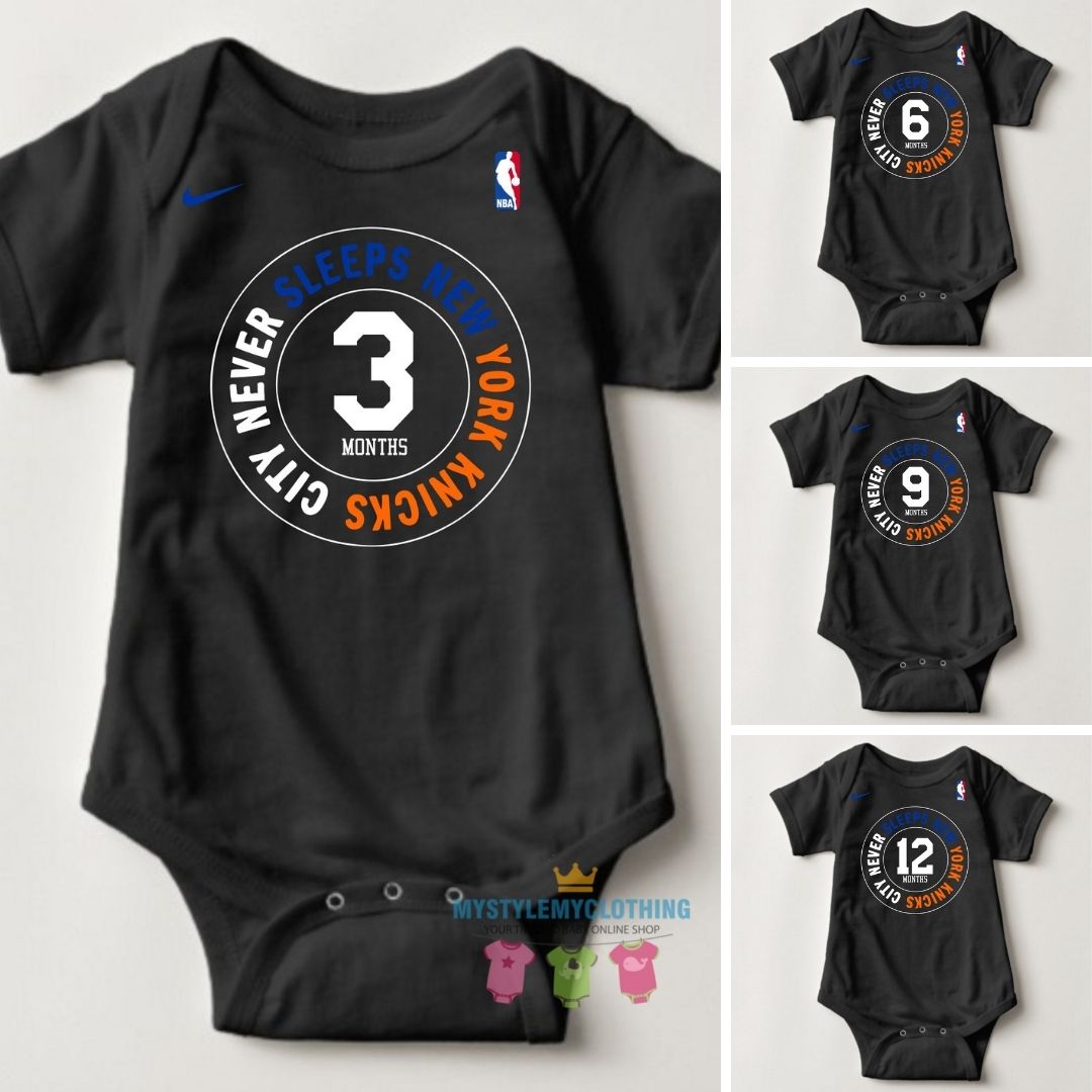 Baby Monthly Onesies - Basketball Jersey New York Knicks