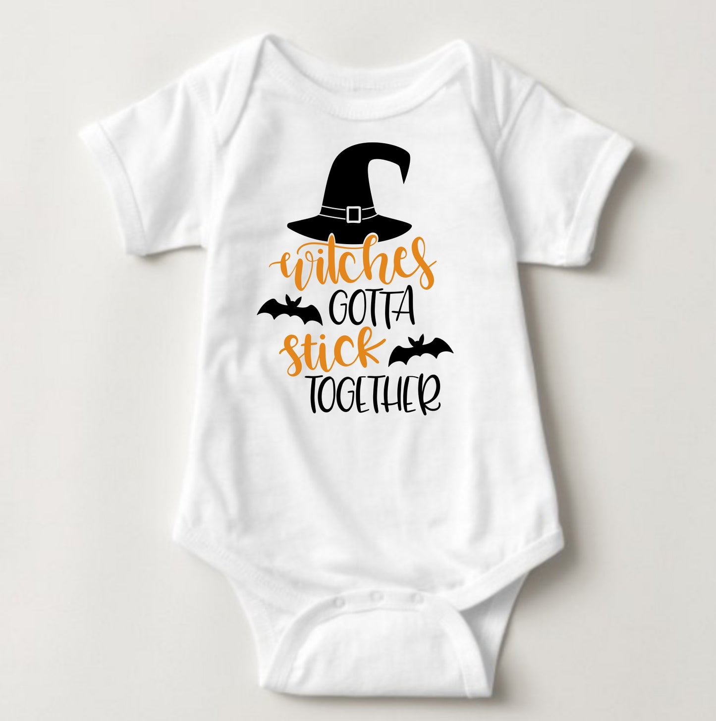 Baby Halloween Onesies -Witches Gotta Stick Together - MYSTYLEMYCLOTHING