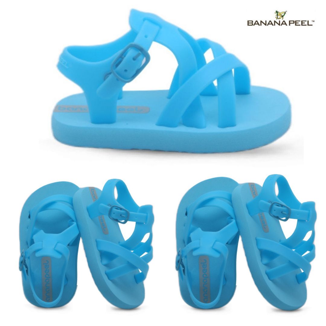 Banana Peel Slippers for Toddlers - DishyMoppet Cerulean