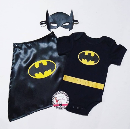 Baby Superhero Onesies Costume Set with Mask Batman