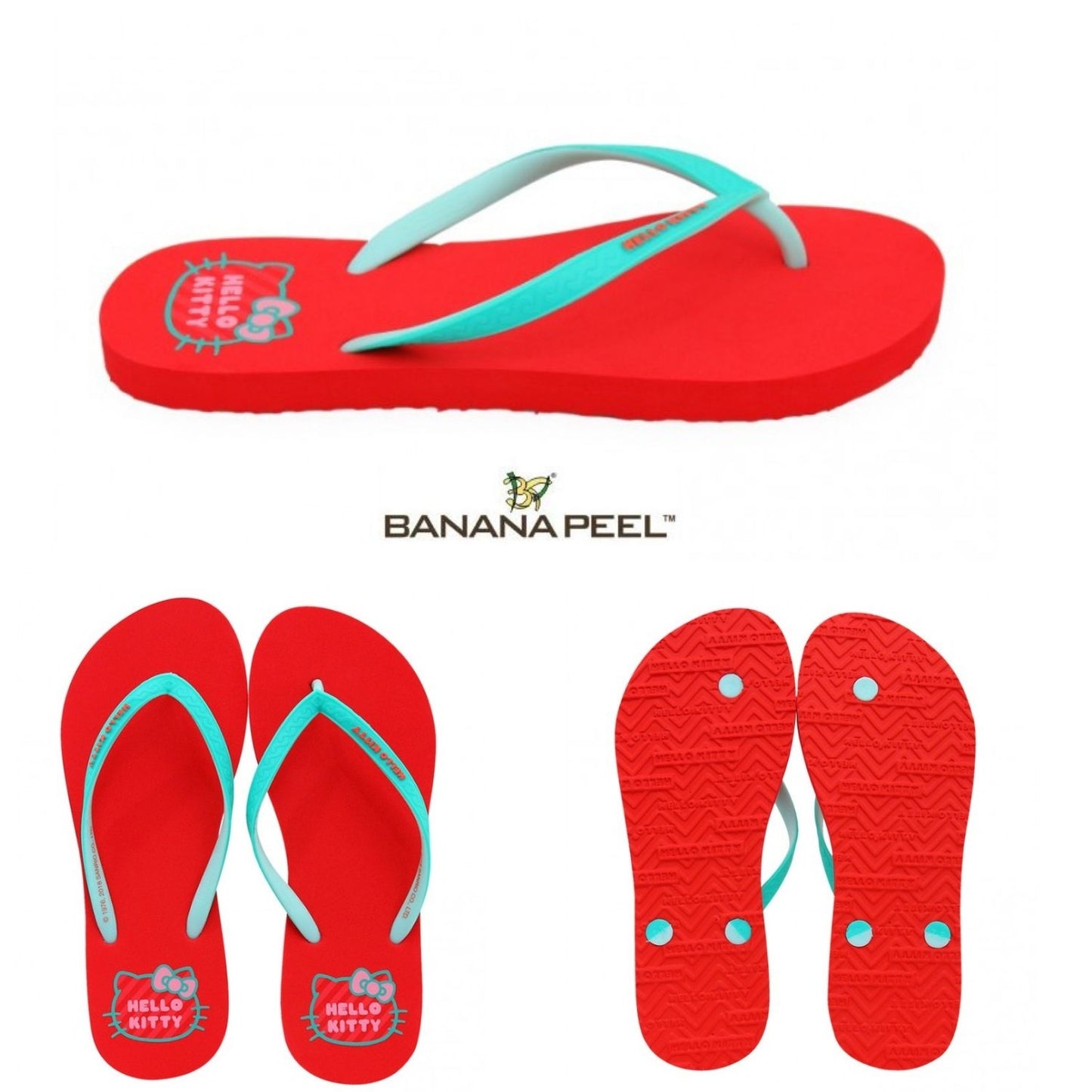 Banana Peel Girls Slippers Kids Iconic Sweet - Kinky Red Cat