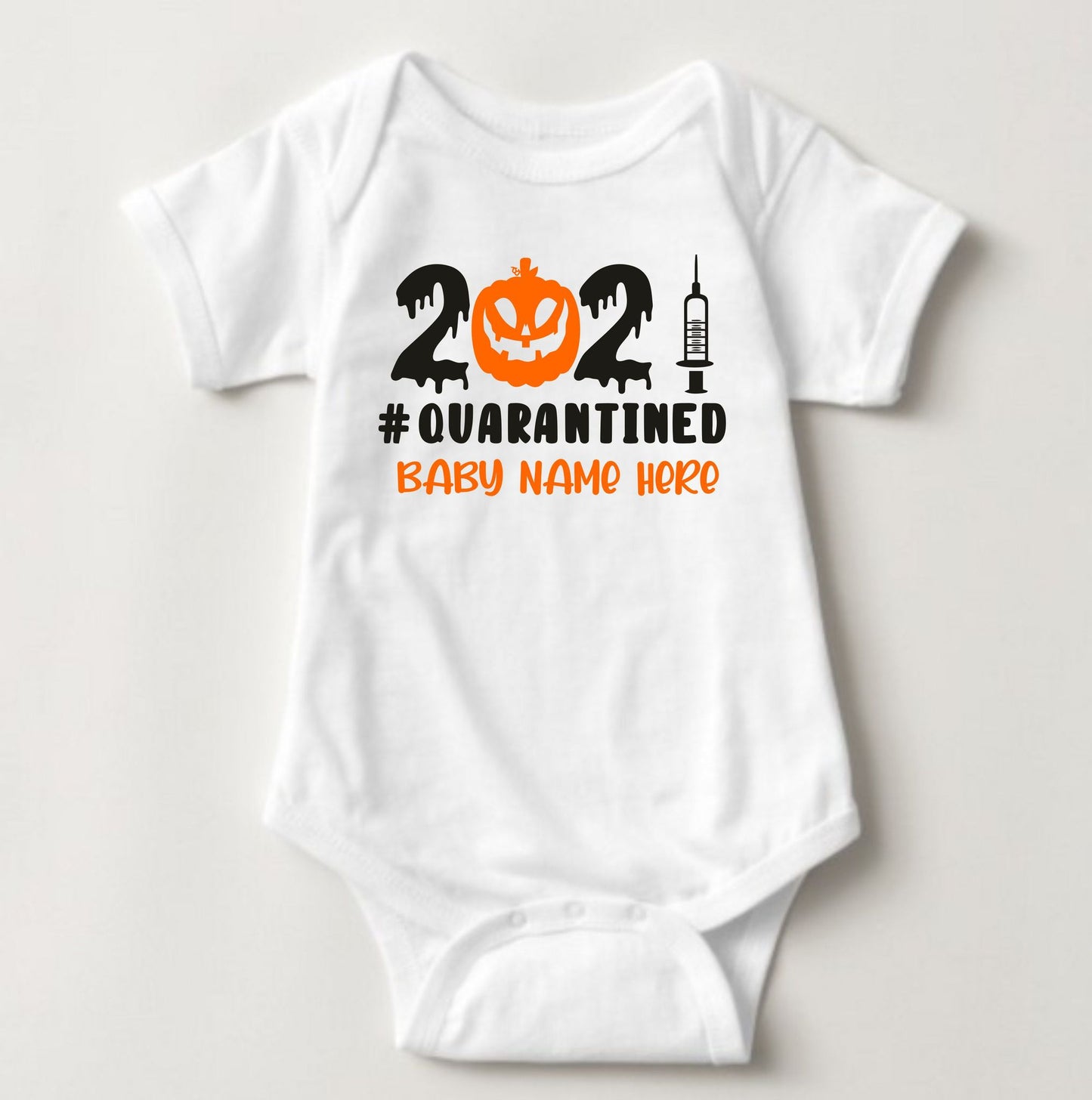 Baby Halloween Onesies - Quarantine 2021 with Free Name Print