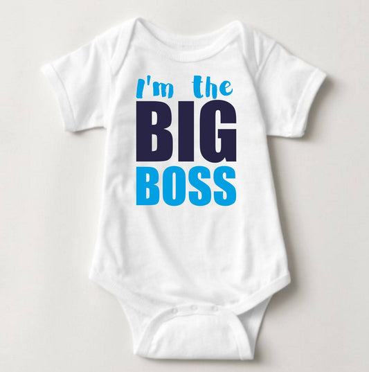 Baby Statement Onesies - Im the BIG BOSS Pink or Blue - MYSTYLEMYCLOTHING