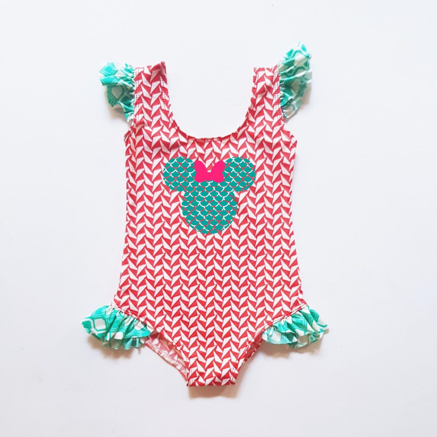 Kids One Piece Swim Suit Swimwear- Mermaid