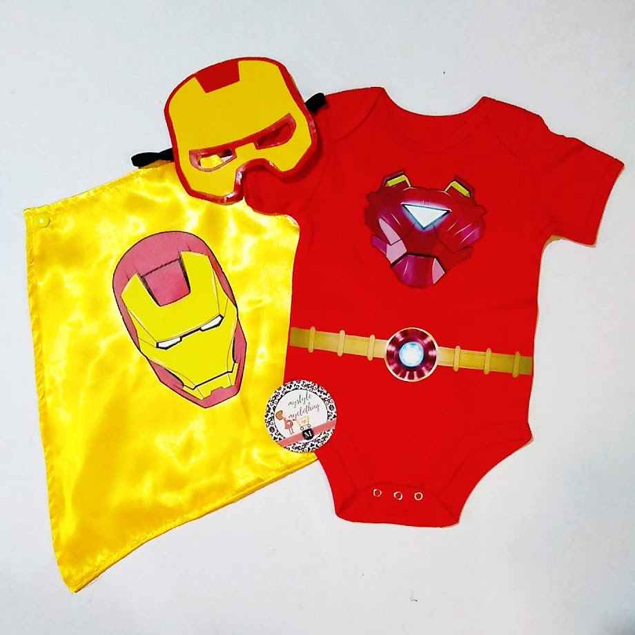 Baby Superhero Onesies Costume Set with Mask IronMan