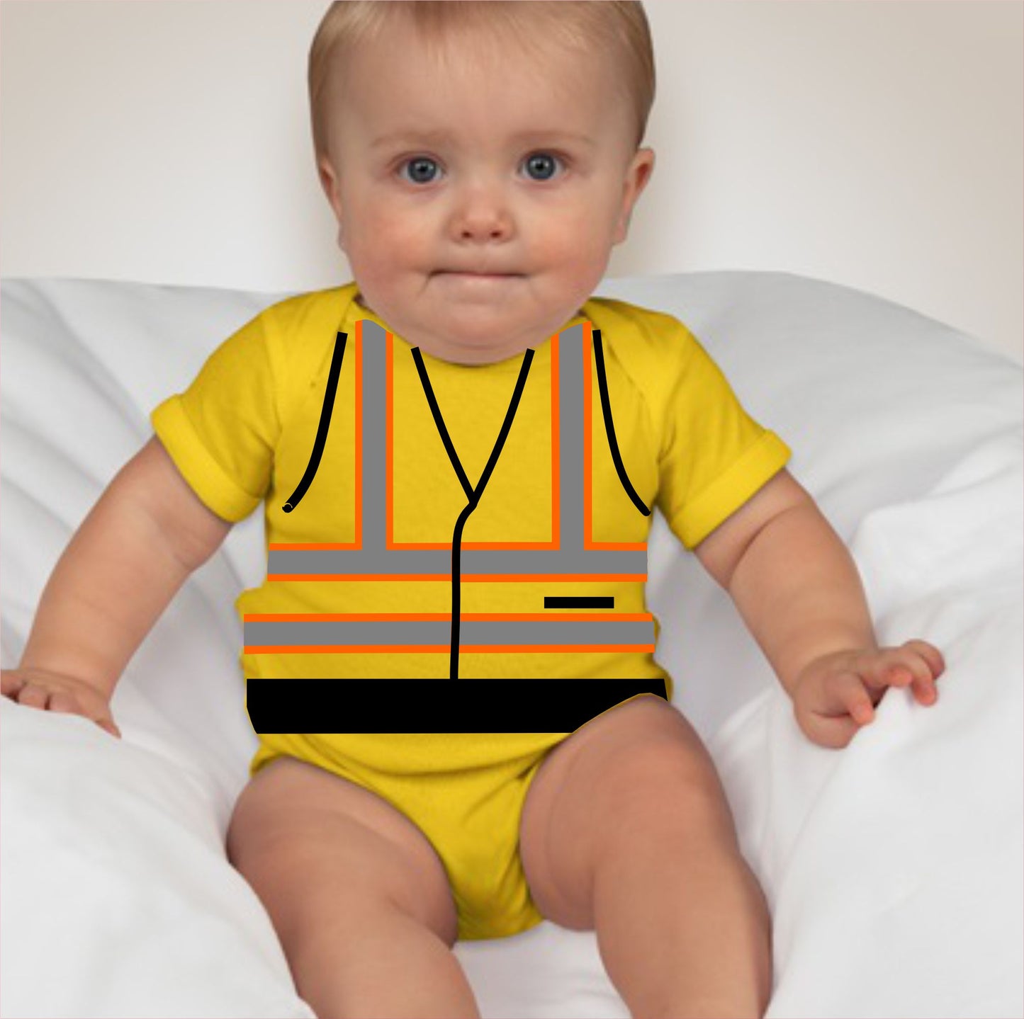 Baby Career Onesies - Engineer Safety Vest Uniforms Yellow - MYSTYLEMYCLOTHING