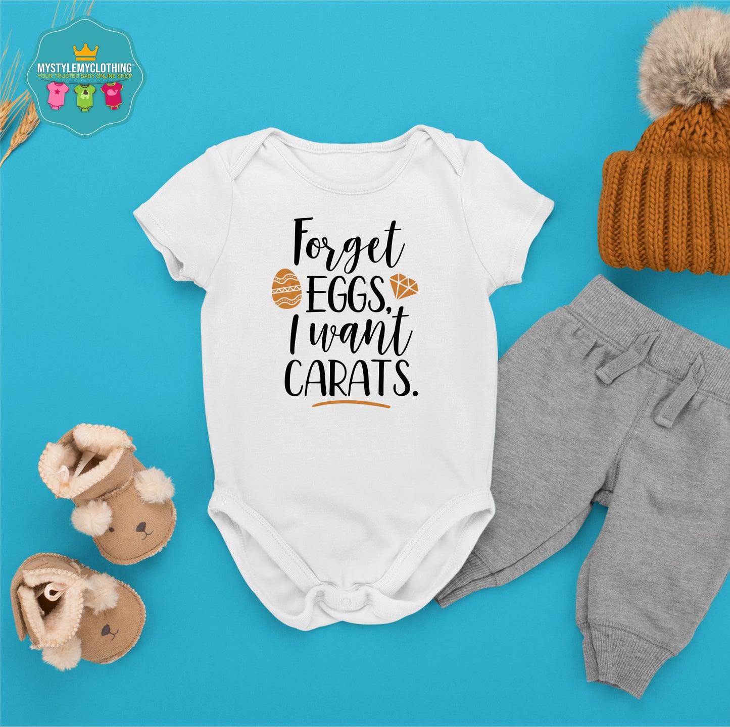 Baby Easter Onesies - Forget Eggs I want Carats