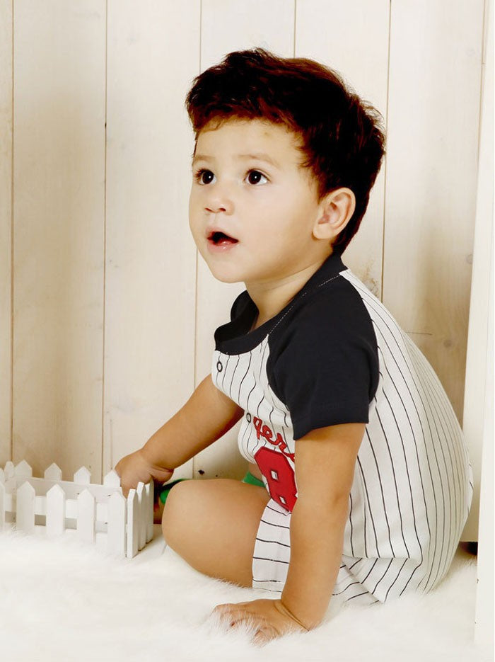 Baby Romper #1 Team Captain Baseball League Romper - MYSTYLEMYCLOTHING