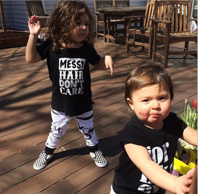 Toddler Baby Monochrome Shirt and Bottom Set - MYSTYLEMYCLOTHING