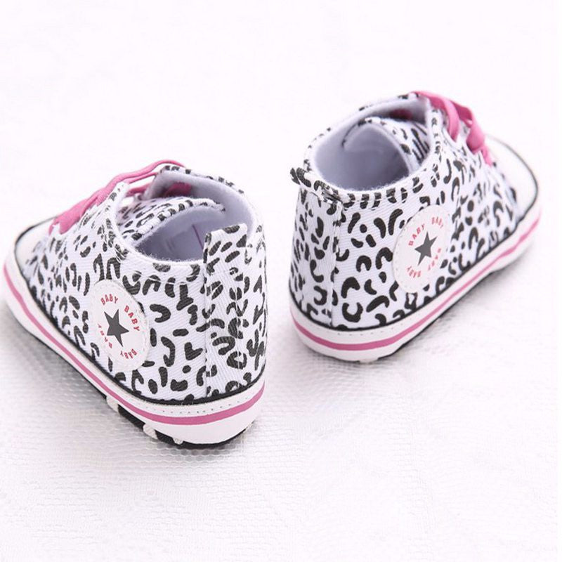 Baby Prewalker Anti-Skid Shoes - White Pink Hicut - MYSTYLEMYCLOTHING
