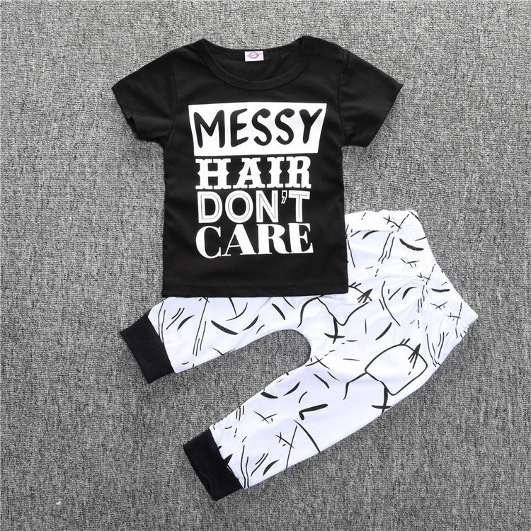 Toddler Baby Monochrome Shirt and Bottom Set - MYSTYLEMYCLOTHING