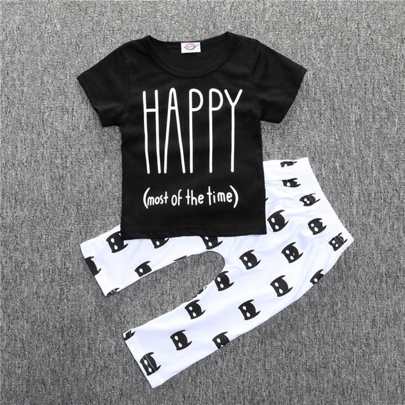 Baby Monochrome Set - Happy - MYSTYLEMYCLOTHING
