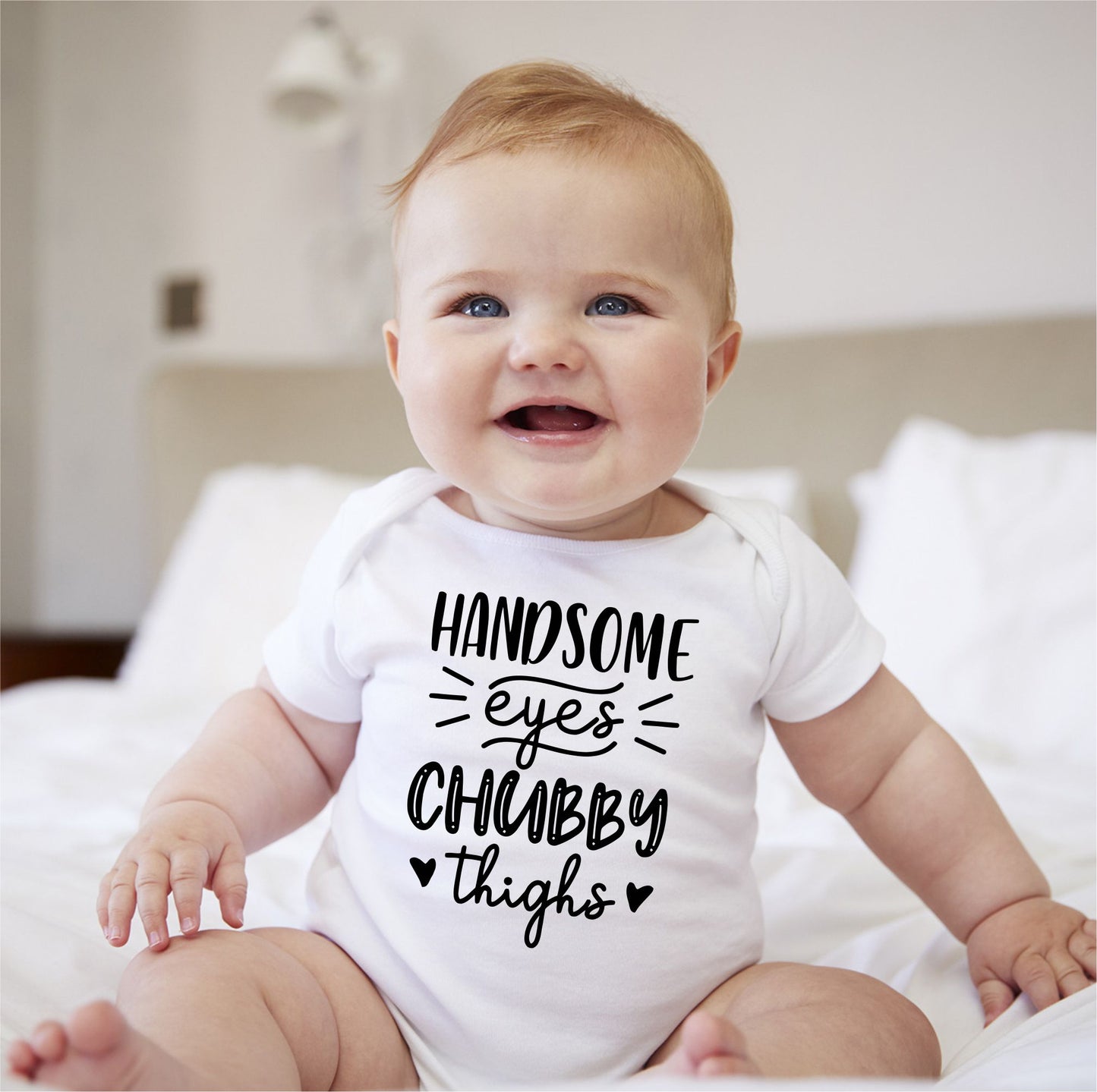 Baby Statement Onesies - Handsome eyes Chubby Thighs