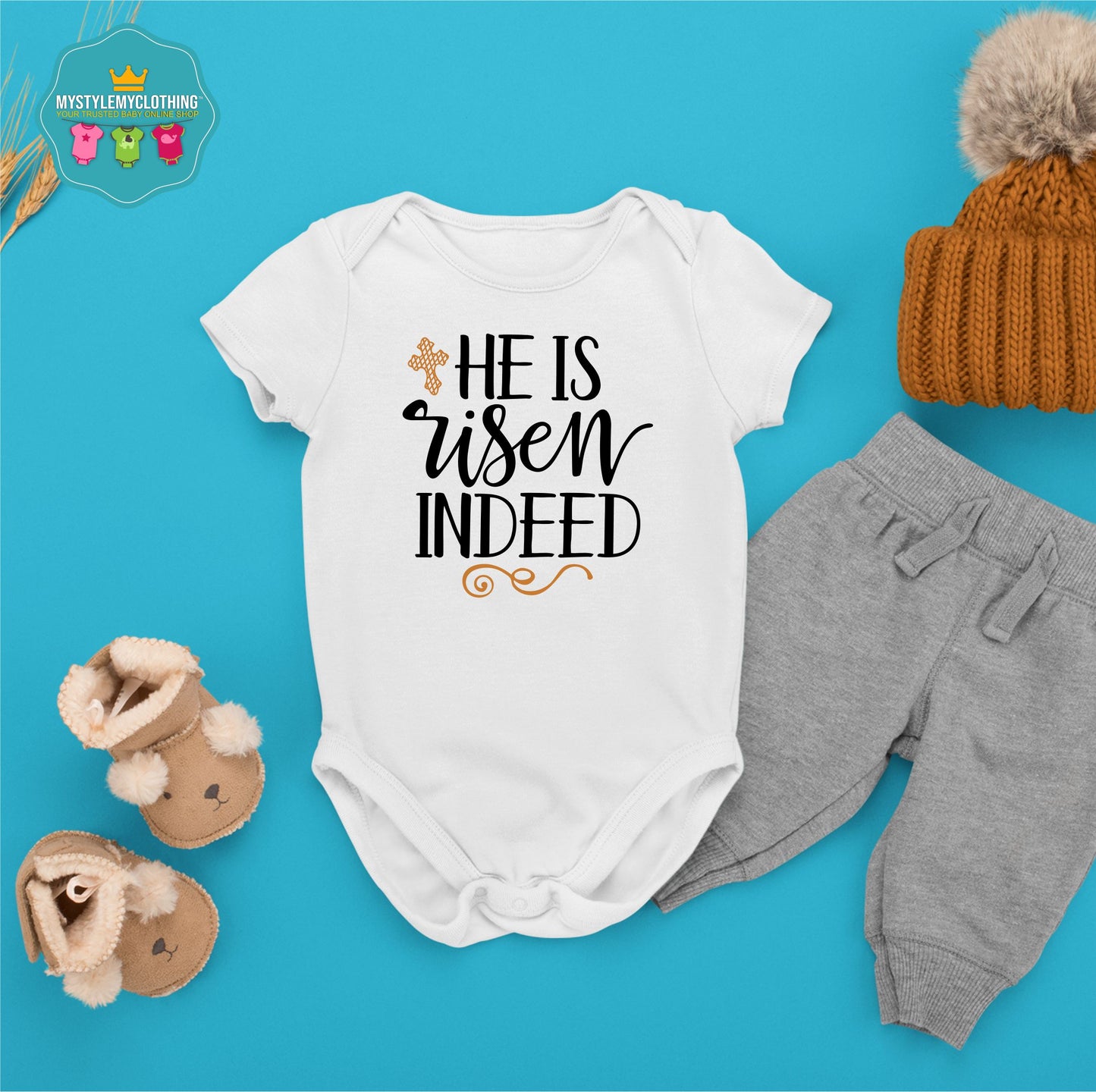 Baby Easter Onesies - He is Risen Indeed