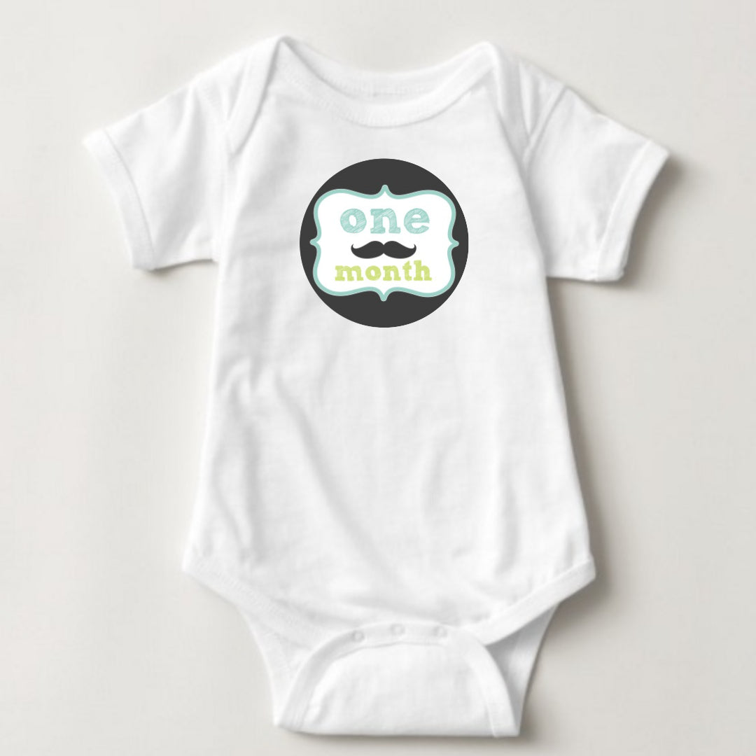 Baby Custom Monthly Onesies - Lil Man Mustache - MYSTYLEMYCLOTHING