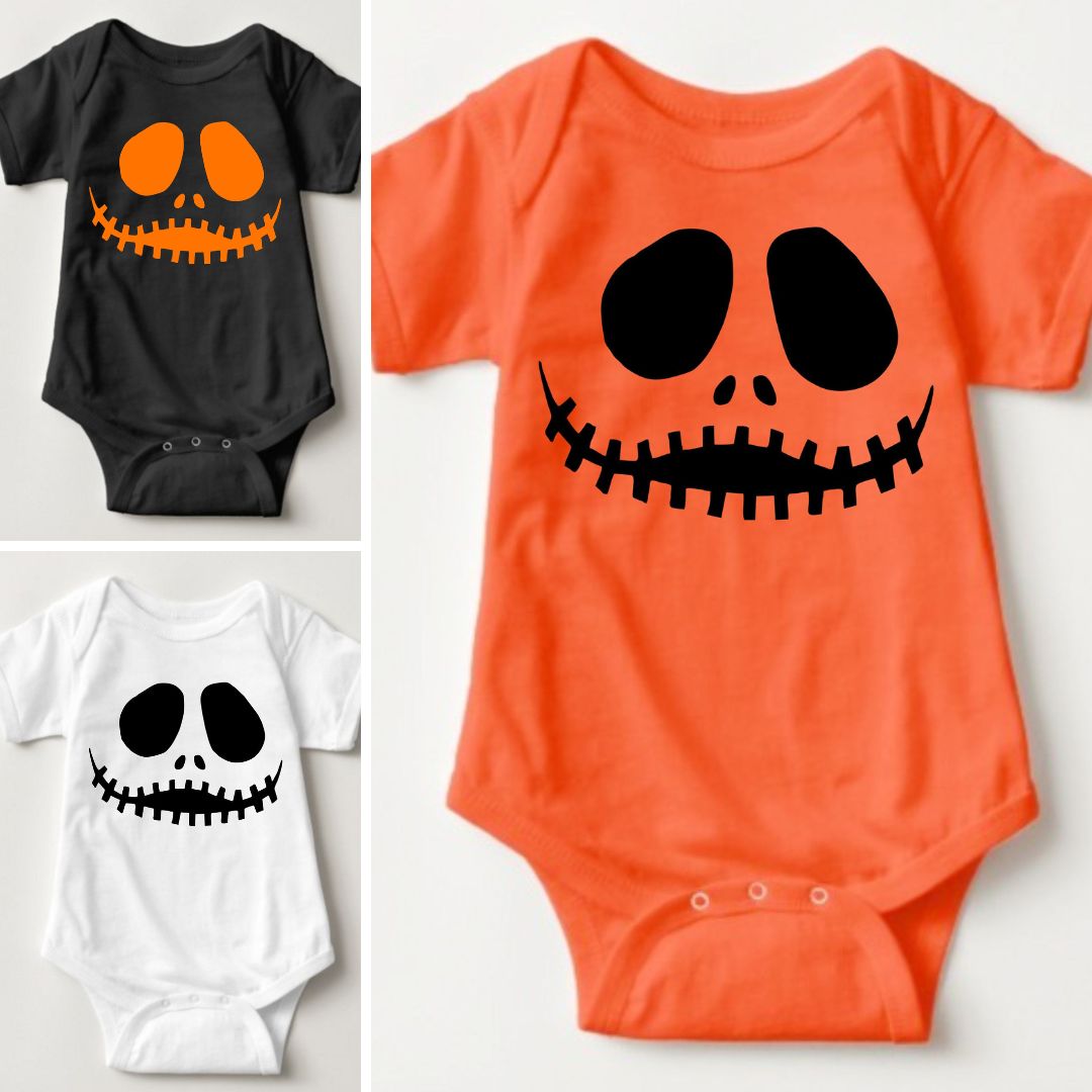 Baby Halloween Onesies - Monster Skeleton Face