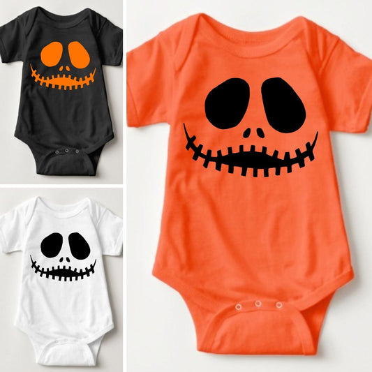 Baby Halloween Onesies - Monster Skeleton Face