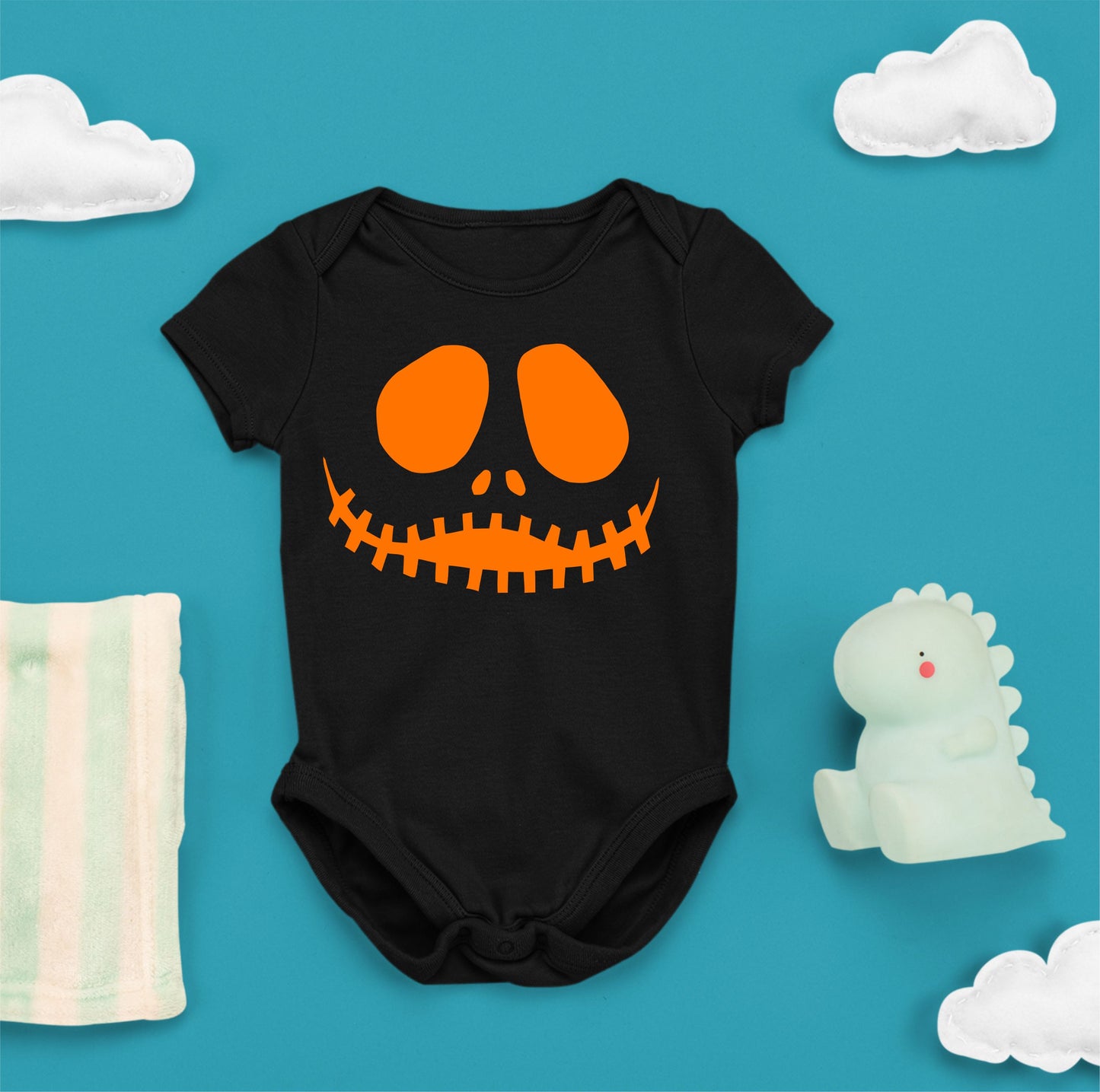Baby Halloween Onesies - Monster Skeleton Face