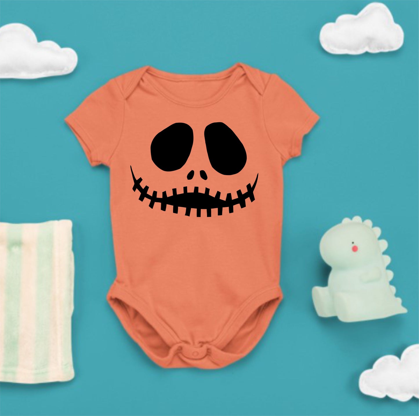 Baby Halloween Onesies - Monster Skeleton Face