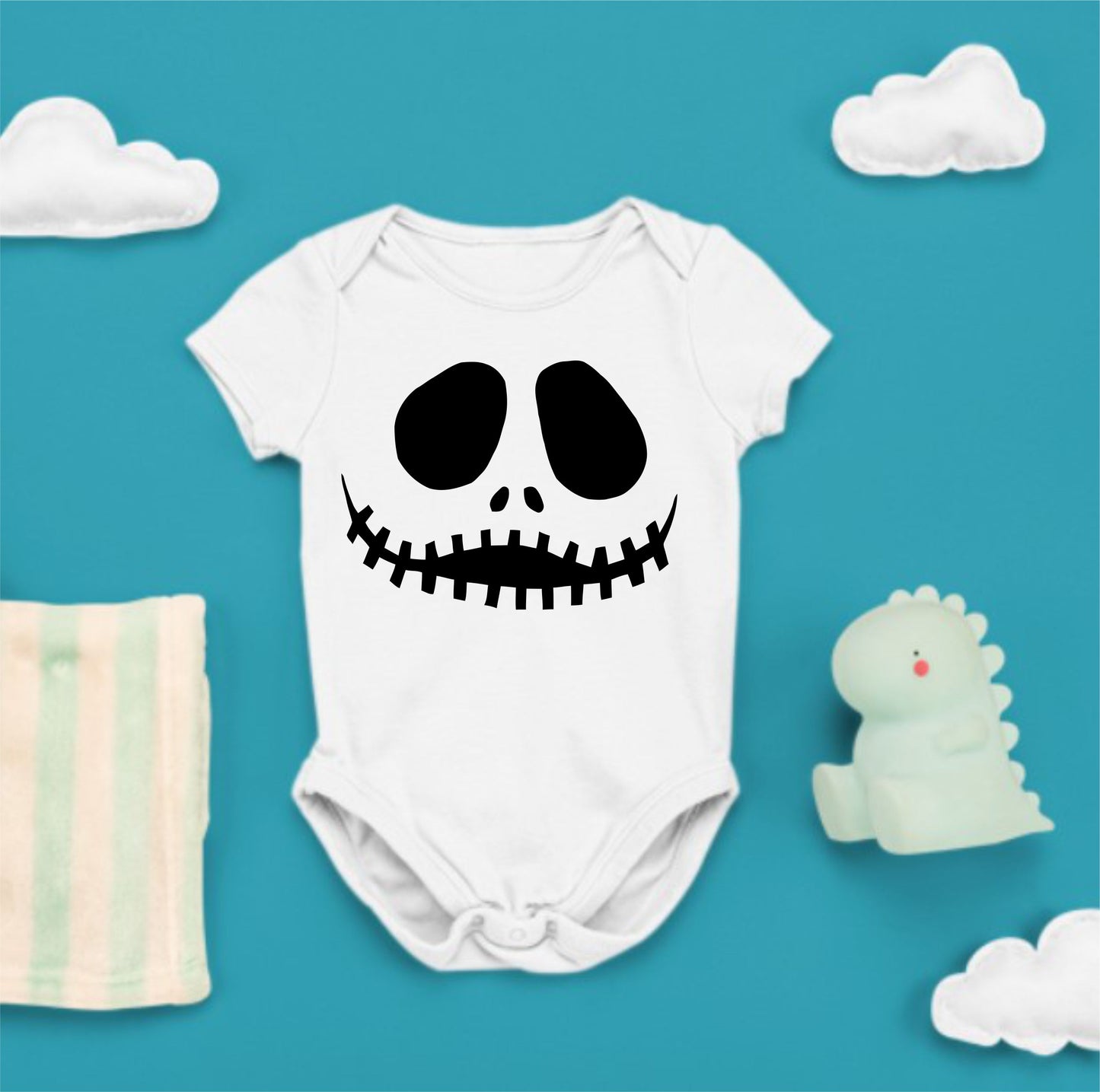 Baby Halloween Onesies - Monster Skeleton Face