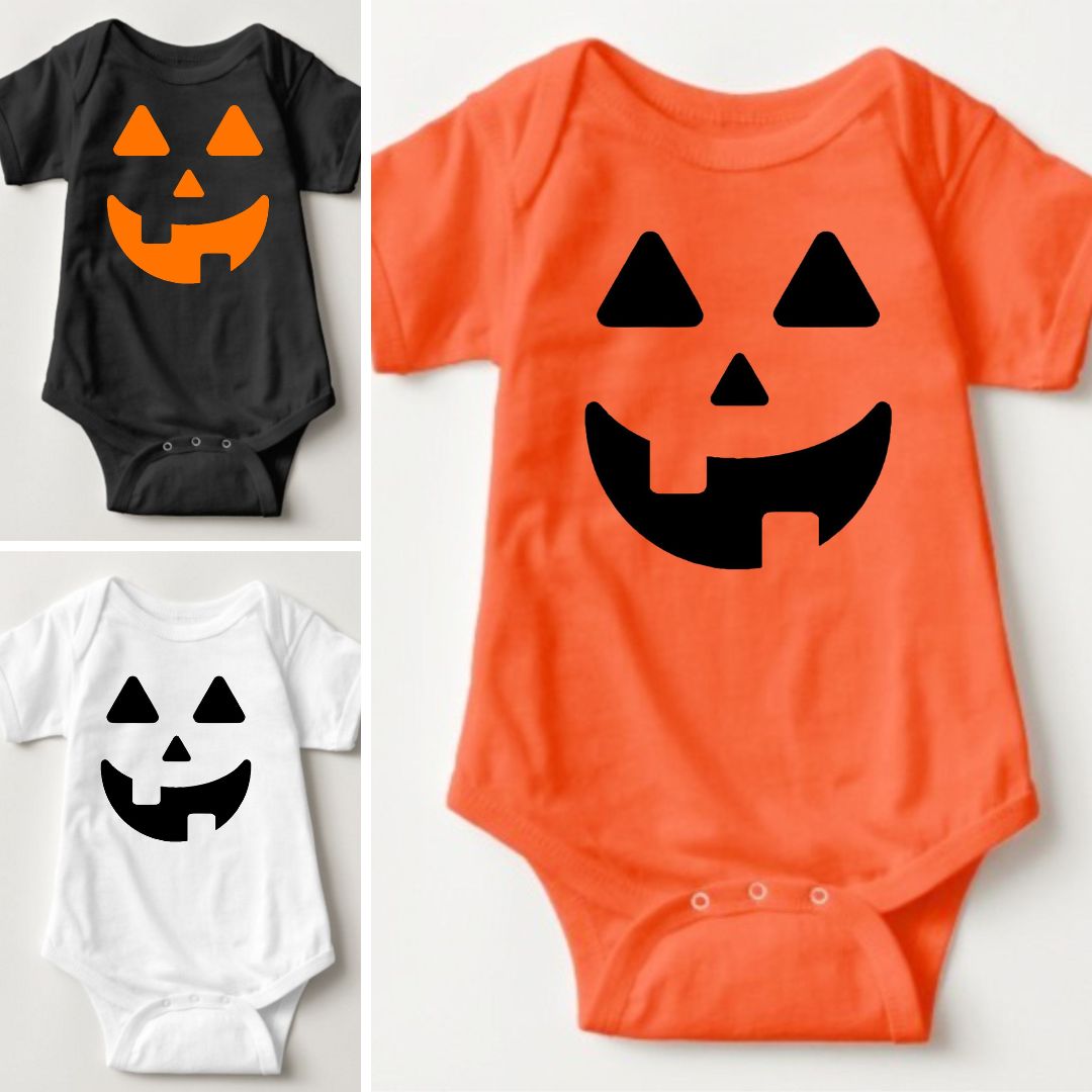 Baby Halloween Onesies - Scary Face Pumpkin