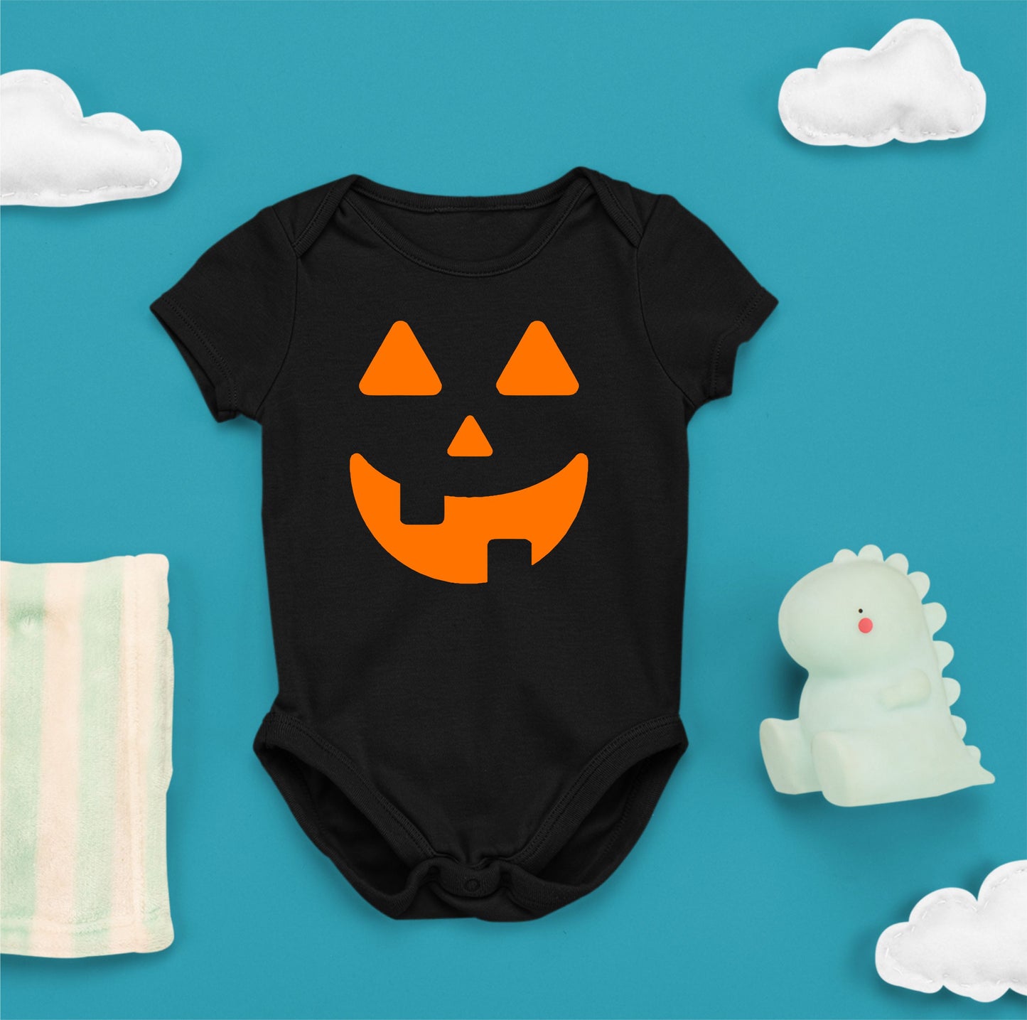Baby Halloween Onesies - Scary Face Pumpkin