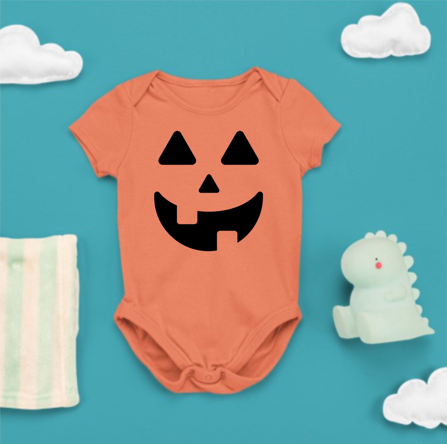 Baby Halloween Onesies - Scary Face Pumpkin