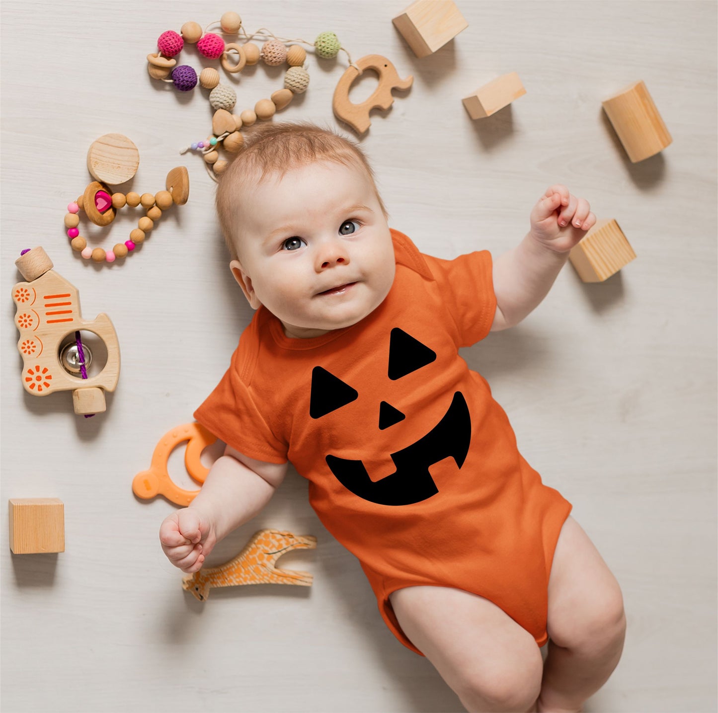 Baby Halloween Onesies - Scary Face Pumpkin