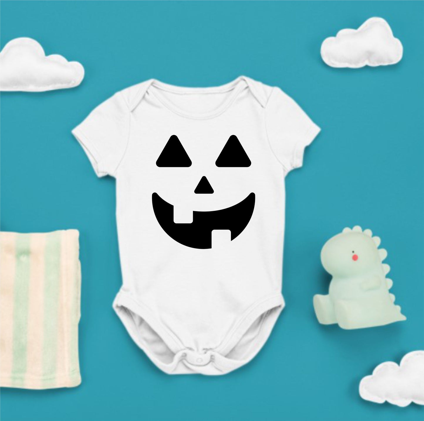 Baby Halloween Onesies - Scary Face Pumpkin