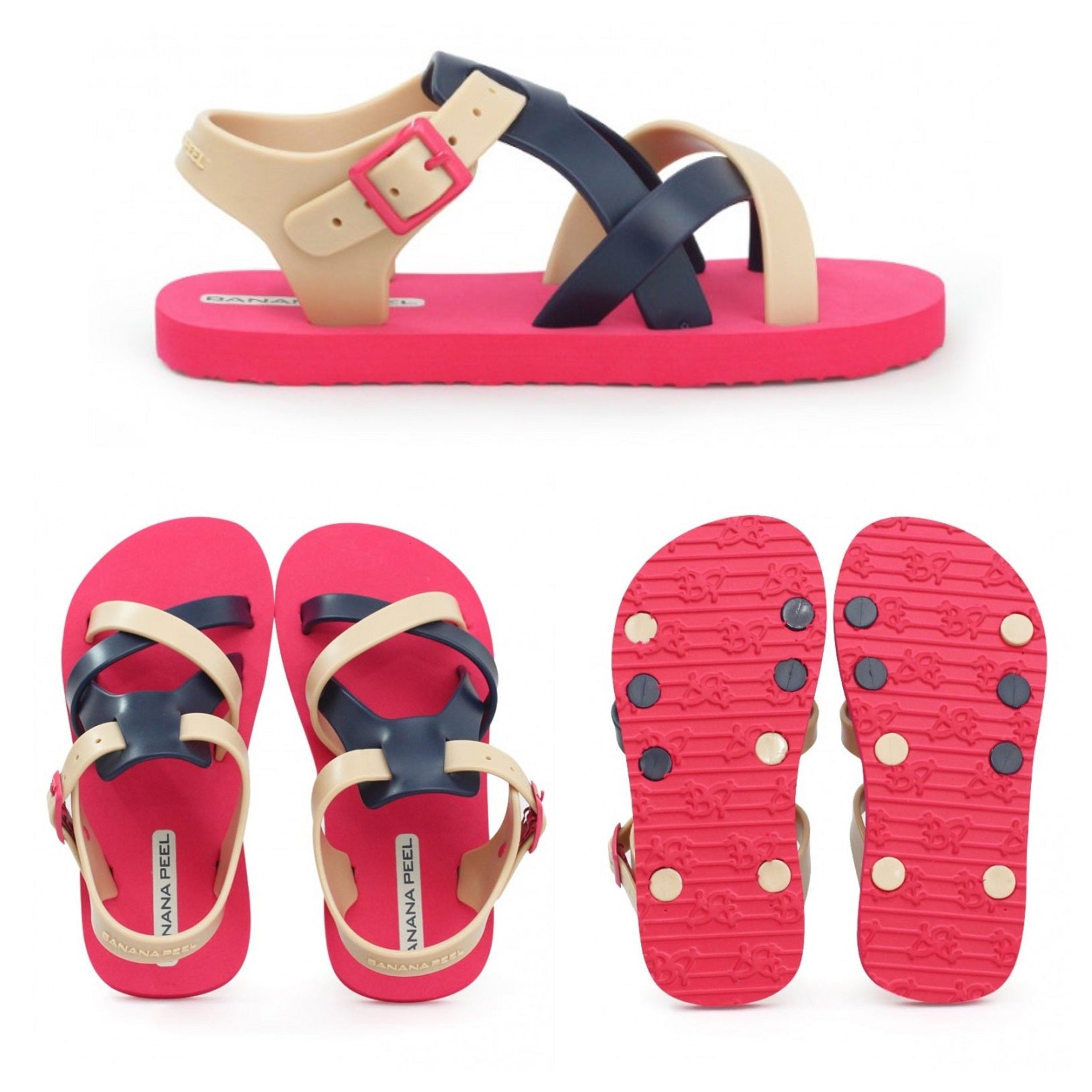 Banana Peel Slippers for Toddlers Peaches and Cream - Huckleberry Wine Red - MYSTYLEMYCLOTHING