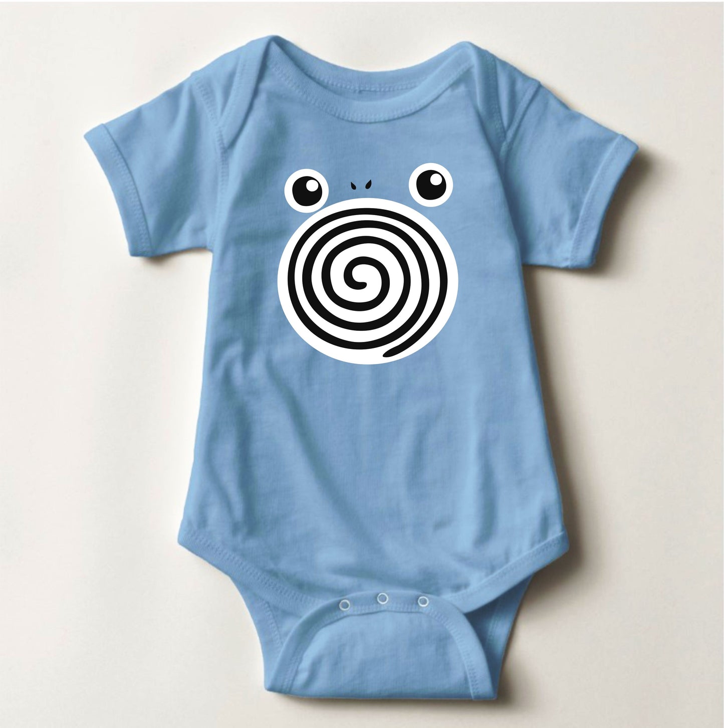 Baby Character Onesies with FREE Name Back Print- Pokemon-Poliwhirl - MYSTYLEMYCLOTHING