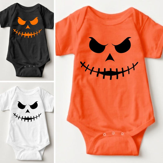 Baby Halloween Onesies - Scary Skeleton Face