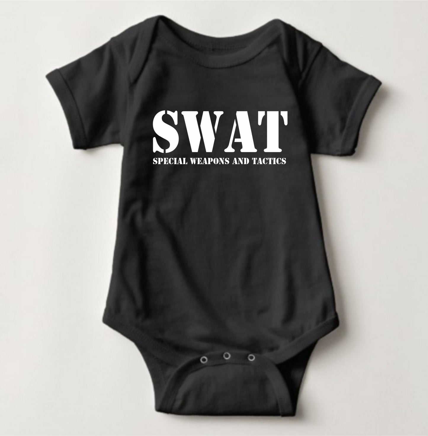 Baby Career Onesies with Free Name Back Print - SWAT