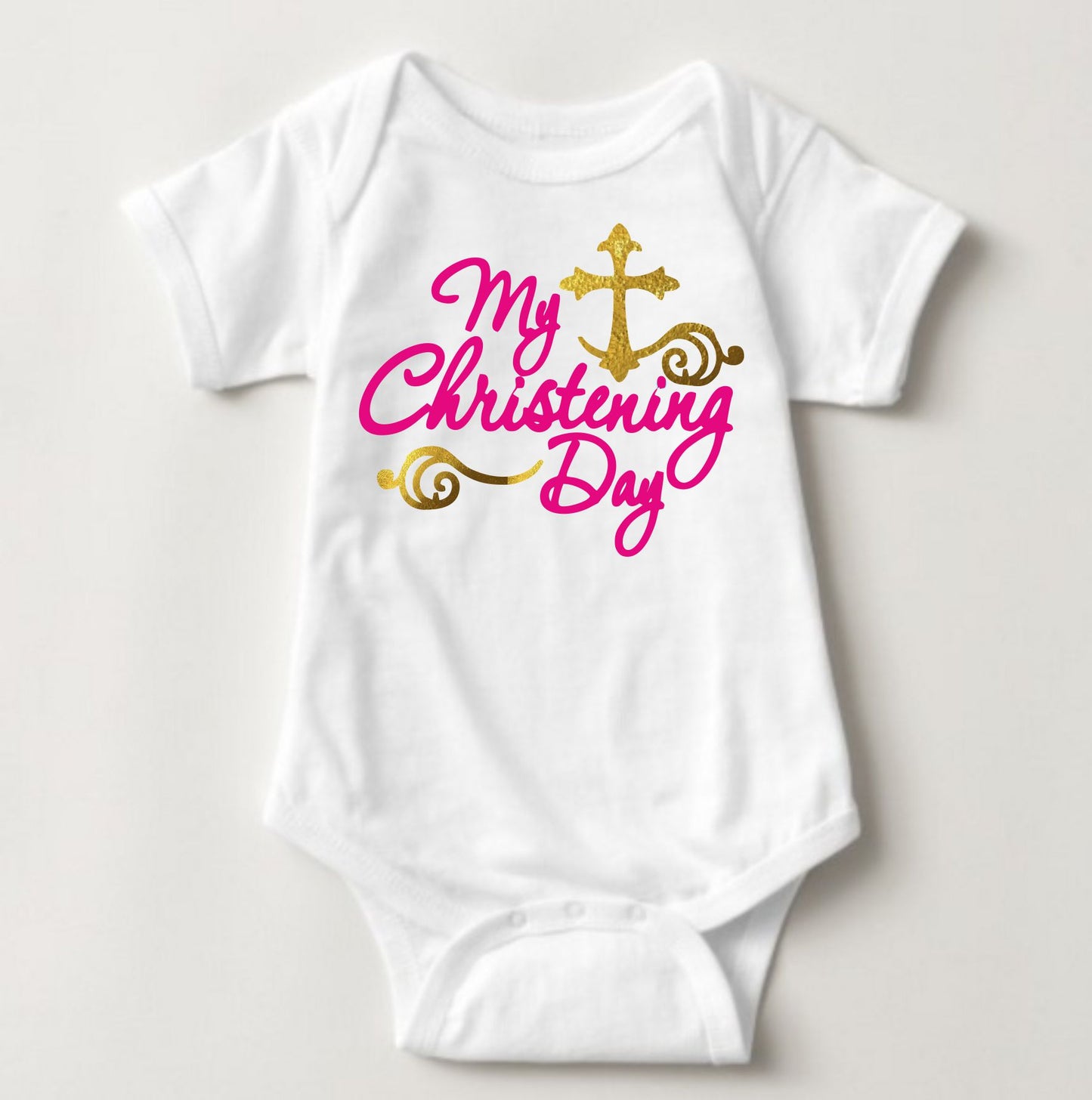 Baby My Christening Day Onesies - Girl Pink - MYSTYLEMYCLOTHING