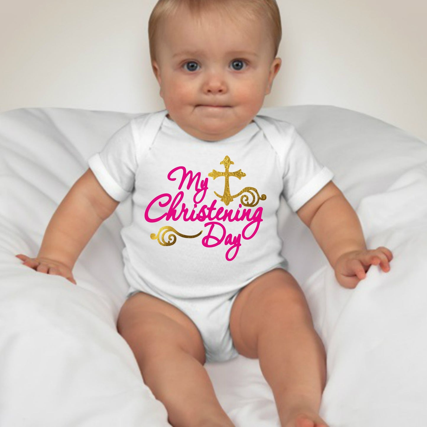 Baby My Christening Day Onesies - Girl Pink - MYSTYLEMYCLOTHING