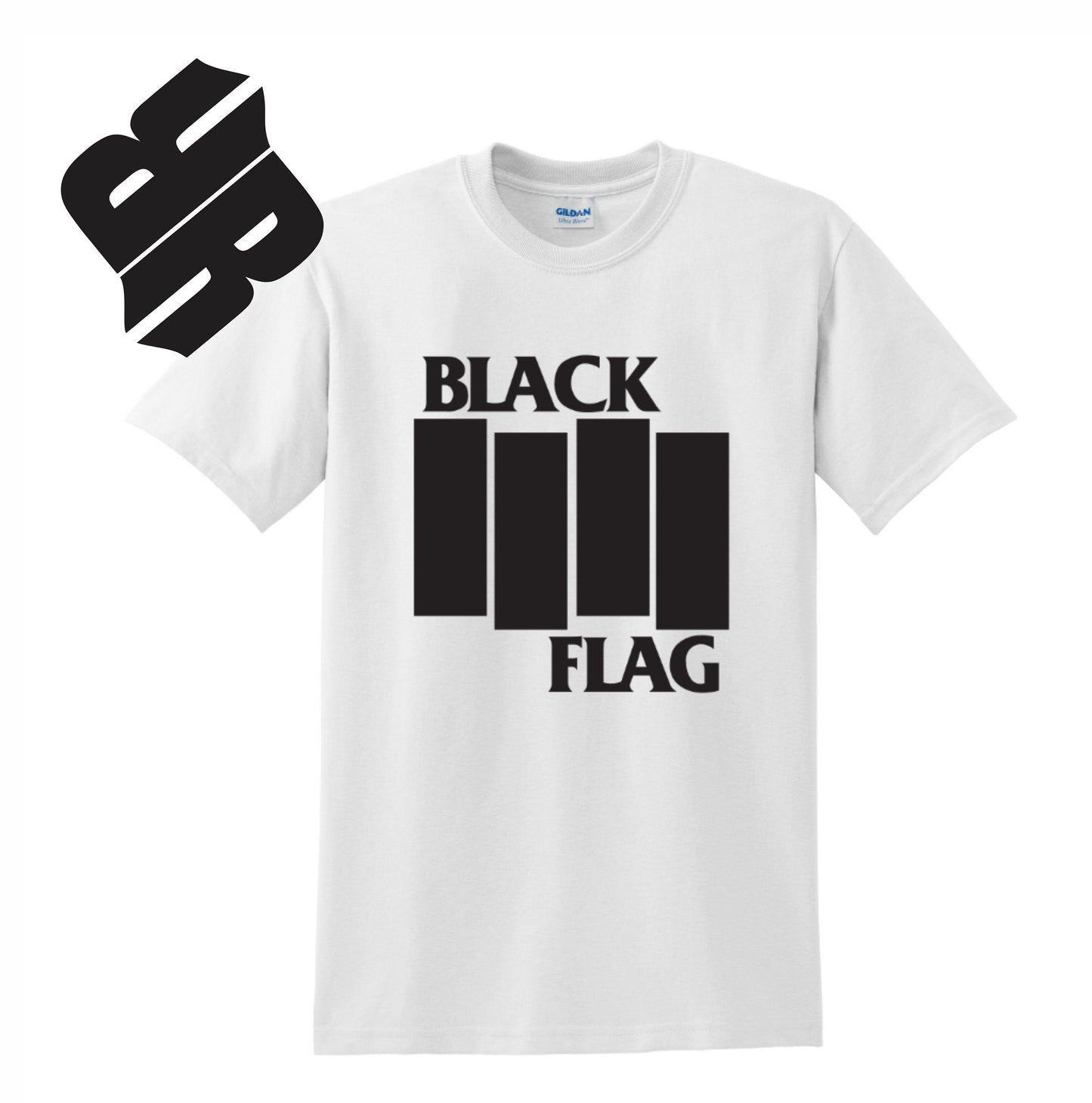 Radical Band Men's Shirts - Black Flag (White) - MYSTYLEMYCLOTHING