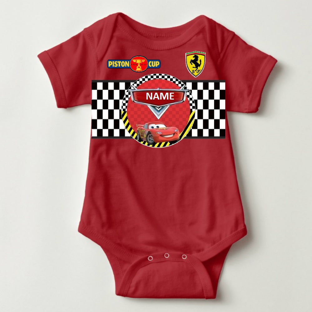 Baby Birthday Onesies  -The Cars 1st Birthday Custom Made Onesies - MYSTYLEMYCLOTHING