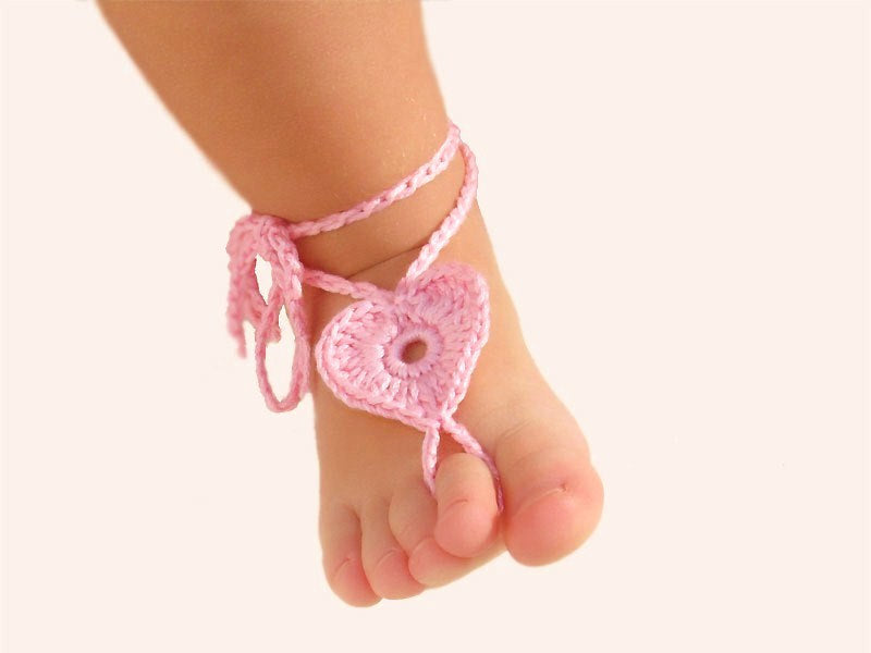 Baby Crochet Shoes Infant Cotton Shoes Girls cute Barefoot Sandals - MYSTYLEMYCLOTHING