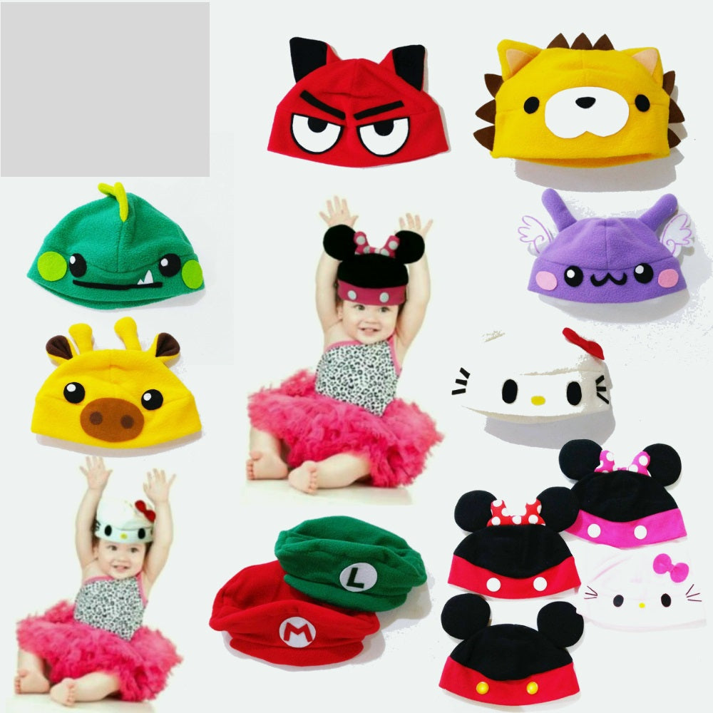 Baby and Kids Cotton Fleece Character Hats - MYSTYLEMYCLOTHING