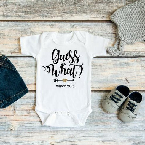 Guess what baby clearance onesie