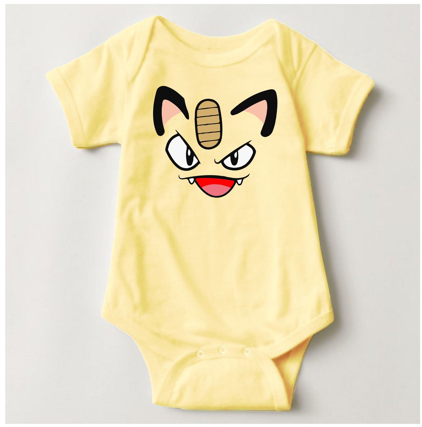 Baby Character Onesies with FREE Name Back Print - Pokemon-Meowt - MYSTYLEMYCLOTHING