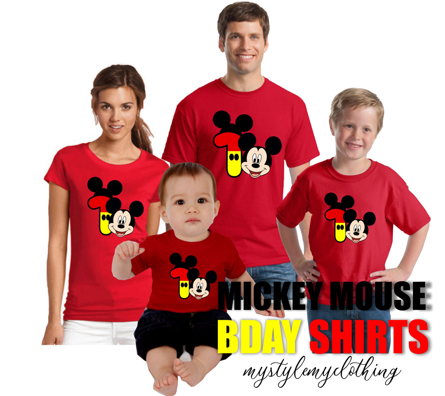 Custom Birthday Family Set Shirt - Mickey Mouse - MYSTYLEMYCLOTHING