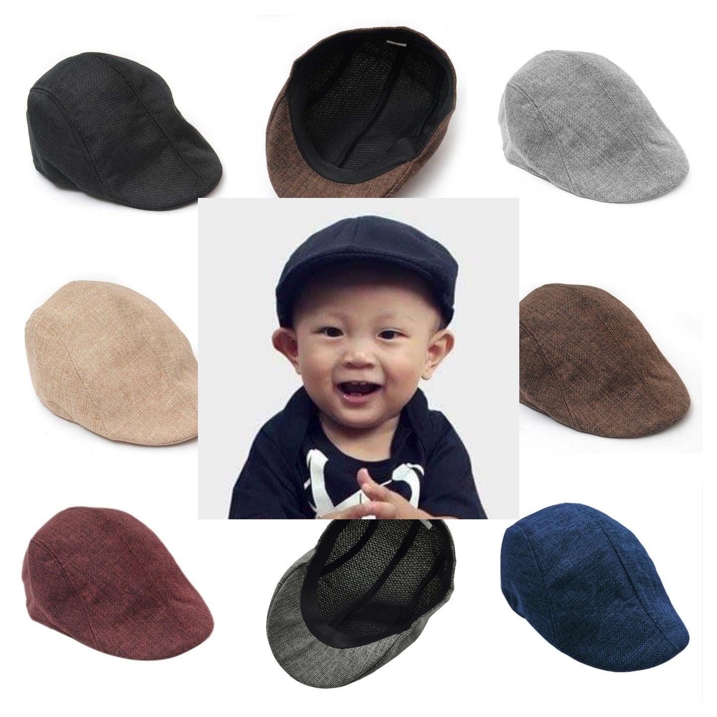 Baby Kids Retro Baker Boy, Country Golf Hat, Flat Cap, Palos - MYSTYLEMYCLOTHING