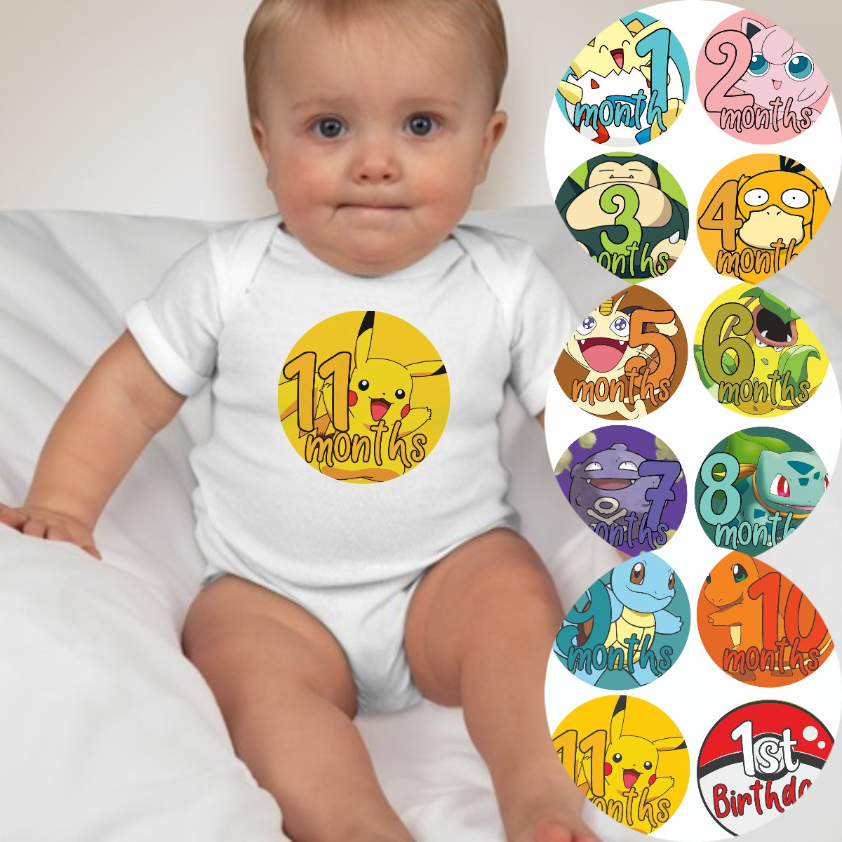 Baby Custom Monthly Onesies Pokemon – MYSTYLEMYCLOTHING™