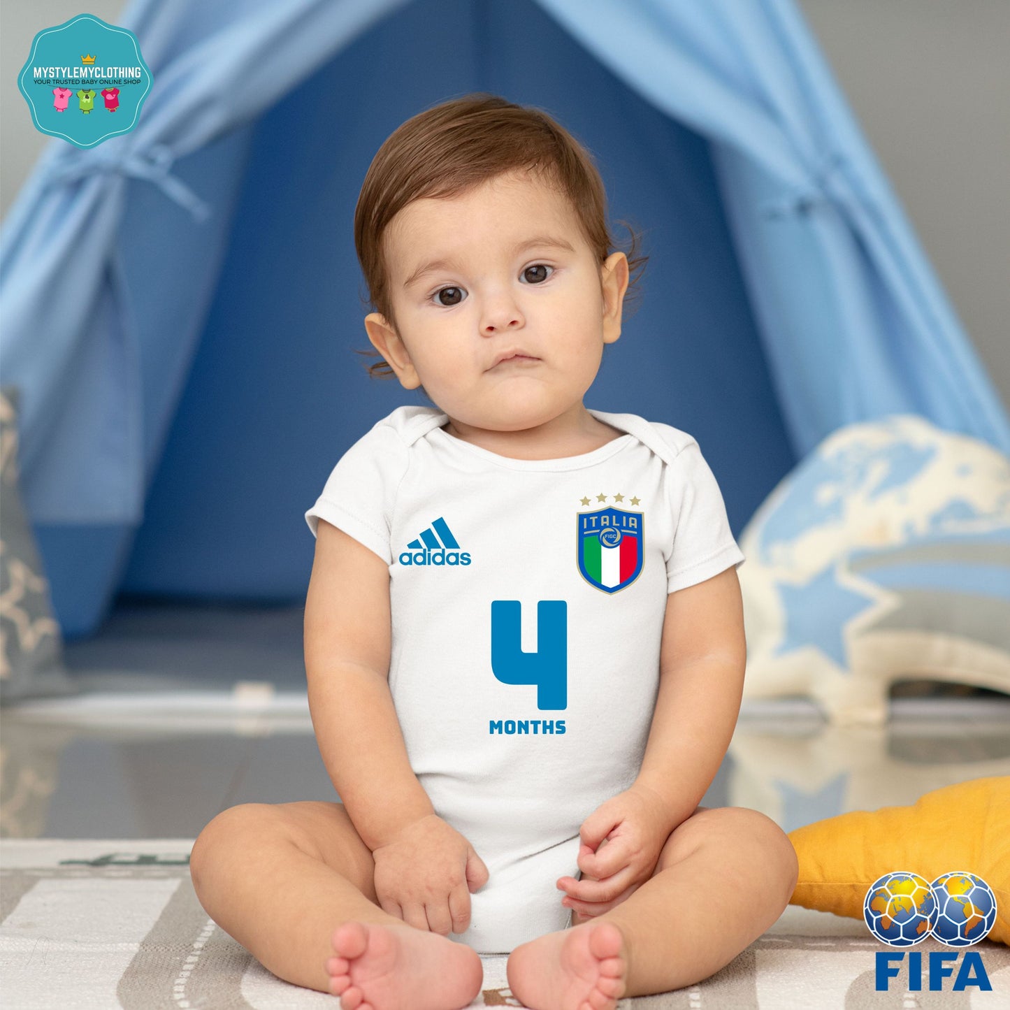 Baby FIFA Soccer Football Jersey Onesies - Italia