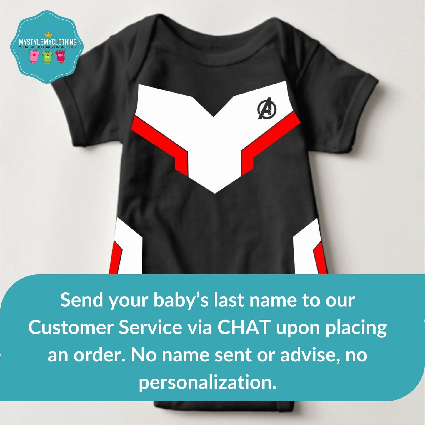 Baby Superhero Onesies with Name Back Print - Avengers