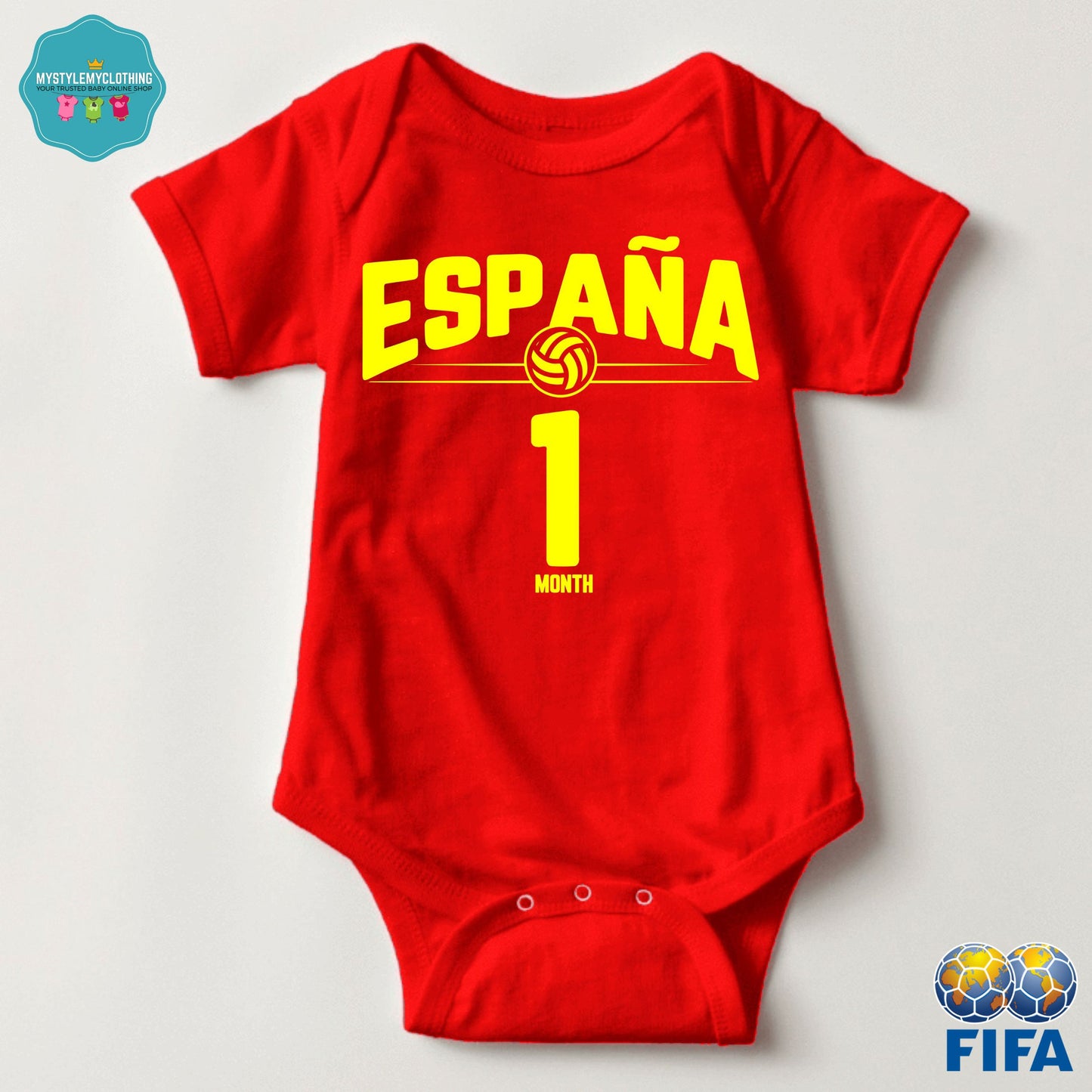 Baby FIFA Soccer Football Jersey Onesies - Espana